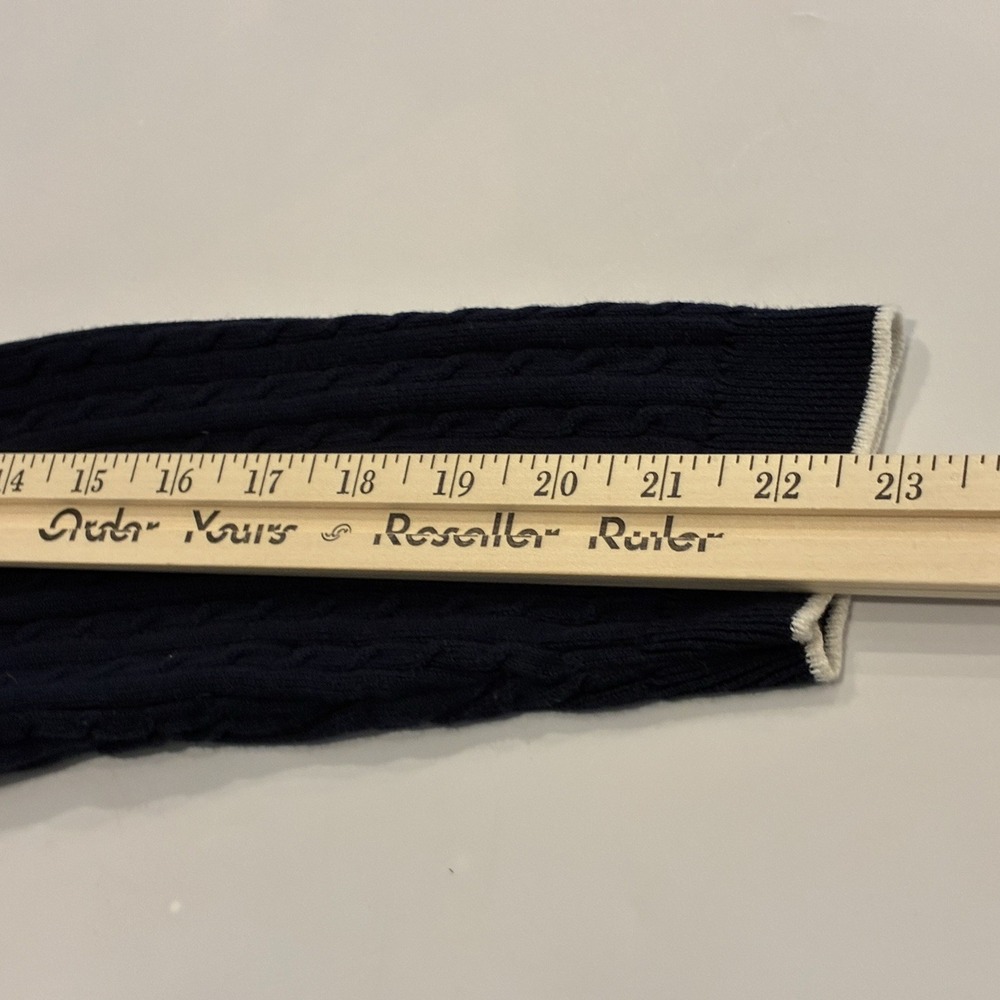 Lauren Ralph Lauren Womens Cable Knit Sweater XL Navy V-Neck Old Money Preppy - Picture 11 of 11